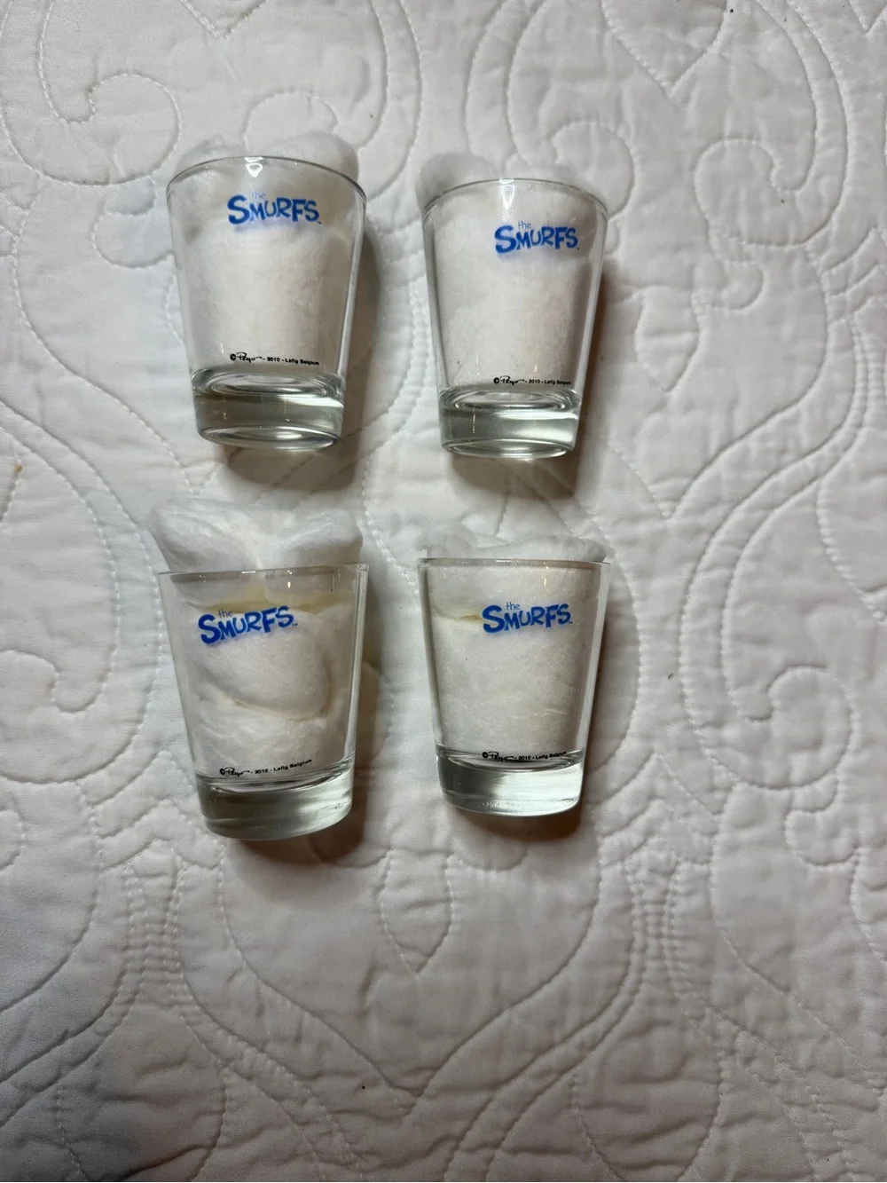 Set of 4 Smurfs Shot Glass - Peyo 2010
